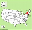 New York State location on the U.S. Map