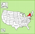 New York State location on the U.S. Map