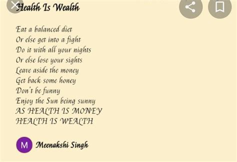 A Poem On Health And Wealth