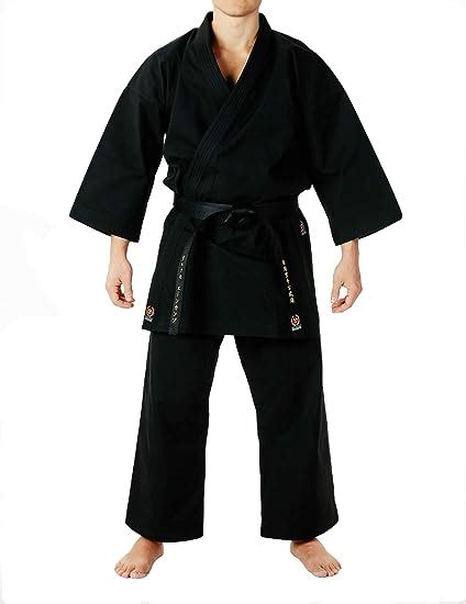 Seishin Premium Adult Karate Gi Uniform For Men White Wkf Approved And Black Martial Arts