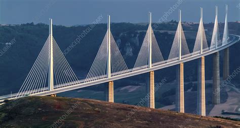 Viaduc De Millau Suspension Bridge France Stock Image C0209974