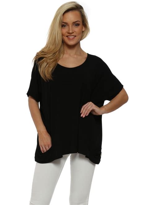 Sleeveless Pammy Slouch Jersey Top In Black Tops Sleeveless Tunic Tops