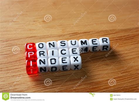 A consumer price index measures changes in the price level of a weighted average market basket of consumer goods and services purchased by households. CPI Consumer Price Index Stock Photo - Image: 58470910