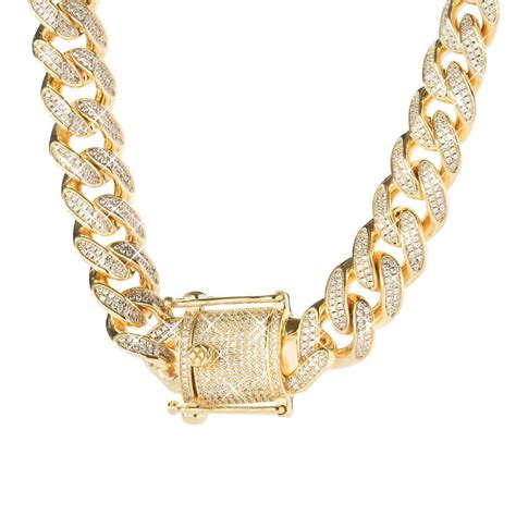 • process of handmade 24k pure gold solid cuban link chain weighing around 430 grams. 18k Yellow Gold 12mm Iced-out Cuban Link Chain Diamond ...