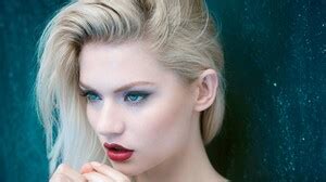 Martina Dimitrova Blue Eyes Face Closeup Women Blonde Wallpaper
