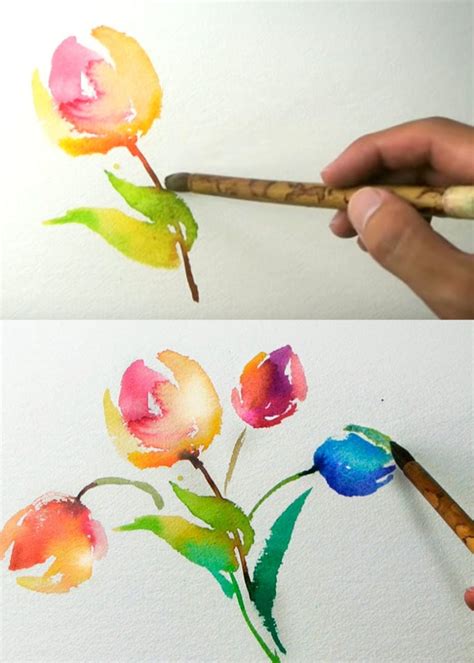 Best Watercolor Flowers Tutorials Videos A Piece Of Rainbow