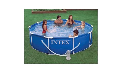 Intex 10 X 30 Metal Frame Round Above Ground Swimming Pool With