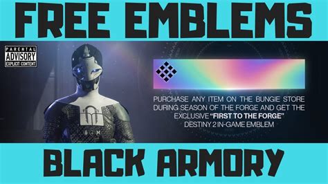 Free Emblems Black Armory Destiny 2 Forsaken First To The Forge