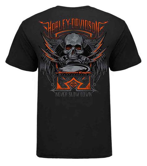 Harley Davidson Mens Screamin Eagle Highlight Pocket T Shirt Black