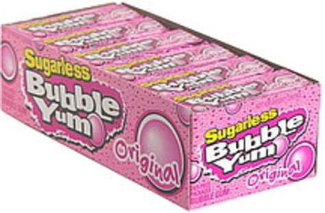Bubble Yum Sugarless Original Bubble Gum 24 Ea Nutrition
