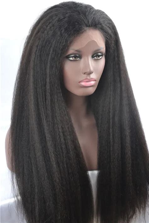 Italian Yaki Straight 180 Density Human Hair Full Lace Wigs For Black Women Glueless Italian