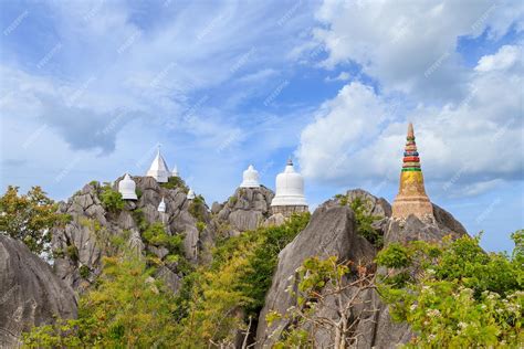 Free Photo Floating Pagoda On Peak Of Mountain At Wat Chaloem Phra