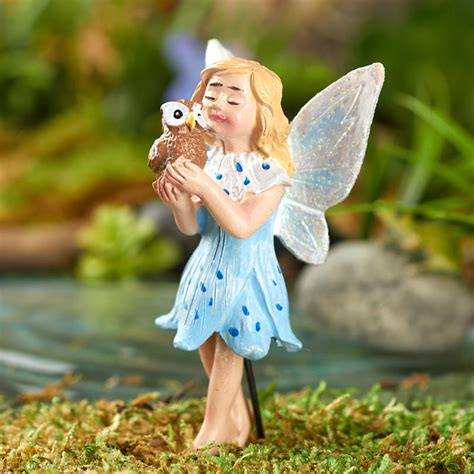 Miniature Fairy With Owl Fairy Garden Supplies Craft Supplies
