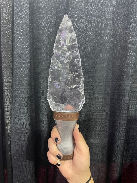Gladius Resin Crystal Dagger With Leather Grip Decorative Etsy