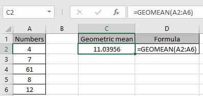 How To Use The Excel GEOMEAN Function