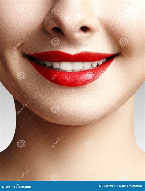 Wide Smile Of Young Beautiful Woman Perfect Healthy White Teeth Dental Whitening Ortodont