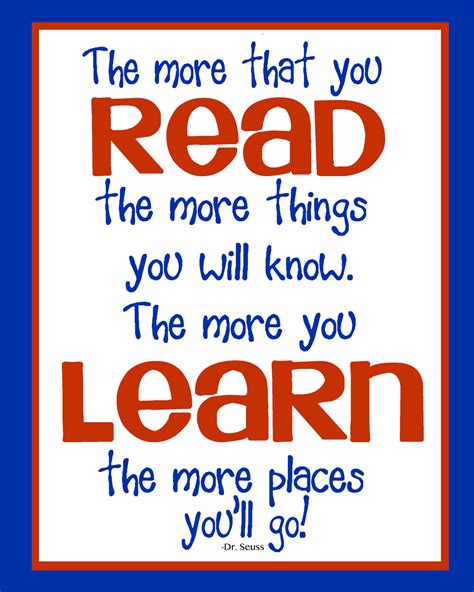 Reading Dr Seuss Quotes Posters Quotesgram