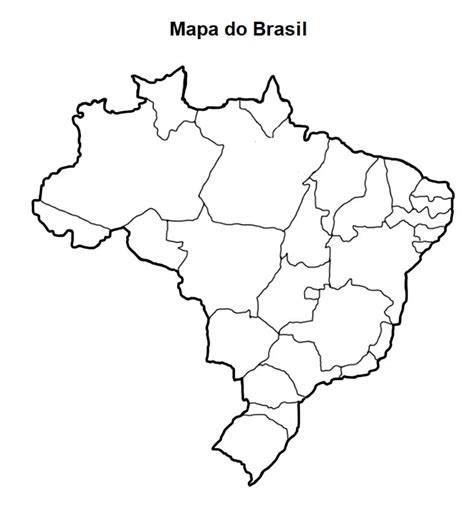 Desenhos de Mapa do Brasil Grátis para Colorir e Imprimir