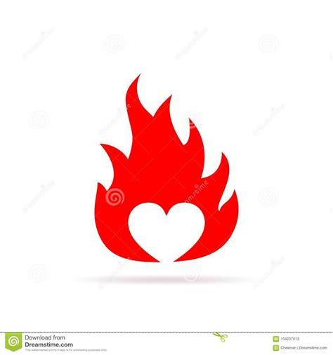 Heart In Flame Vector Illustration Stock Illustration Illustration