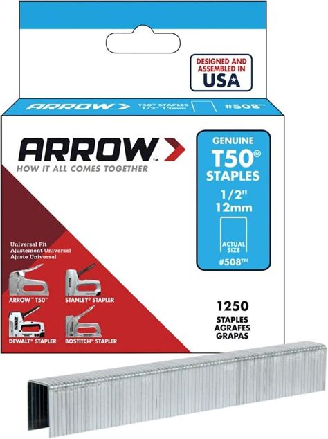 Arrow Staples T50 Various Sizes 12mm Uk Diy And Tools