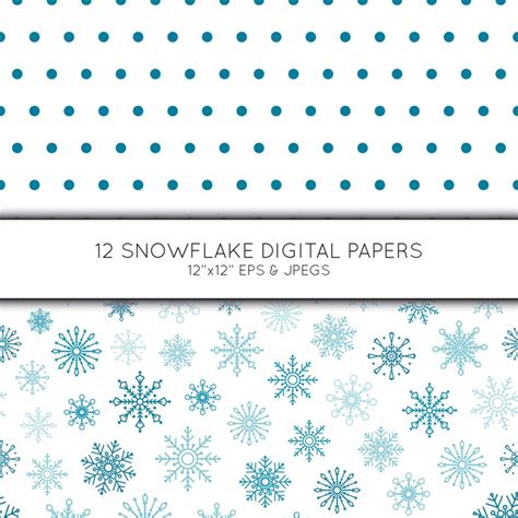 Snowflake Digital Paper Snowflake Scrapbook Paper Digital Etsy