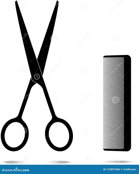 Scissors With Comb Vector Illustration Stock Vector Illustration Of
