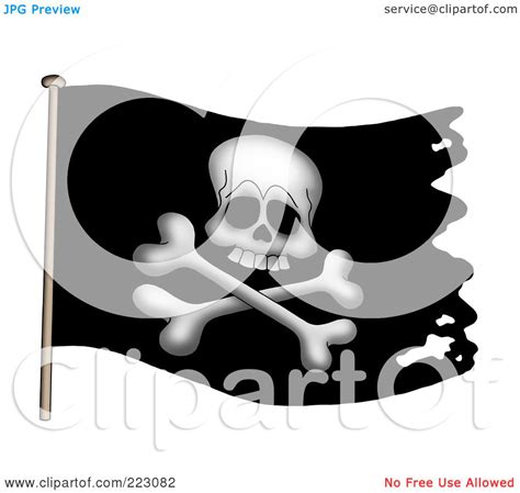 Royalty Free Rf Clipart Illustration Of A Black Jolly Roger Pirate