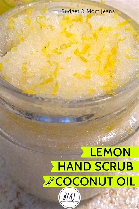 Homemade Lemon Sugar Hand Scrub For Softer Hands With Coconut Oil