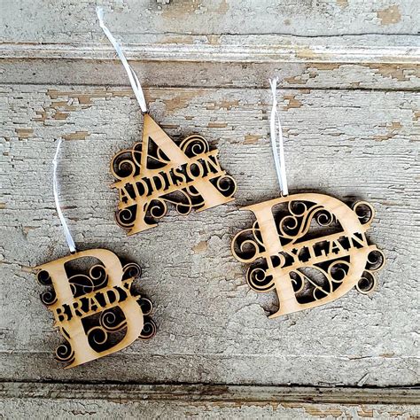 Monogram Christmas Ornaments The Best Christmas Ornaments At Etsy