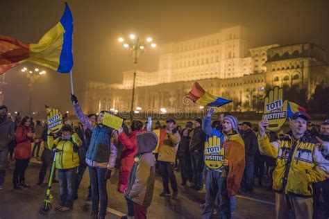 Romanians Protest Against Government Editorial Stock Photo Image Of