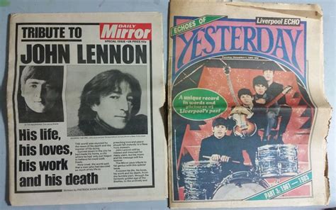 Beatles John Lennon Original Copy Of Uk Newspaper The Daily Mirror