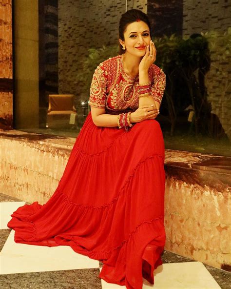 She currently essays the role of dr. Divyanka Tripathi looks like a diva in her red anarkali dress in THESE pictures - The Indian Wire