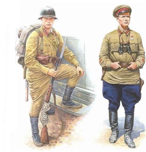 Red Army Infantry Rifleman And Commissar Red Army Army Infantry