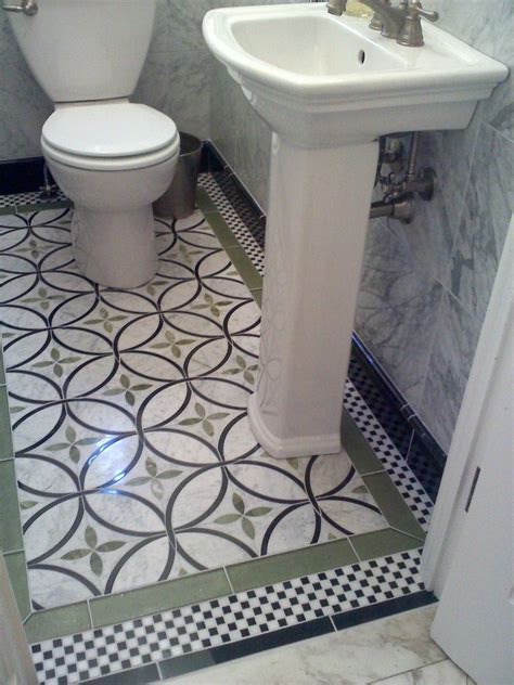 Transitional powder room decorating ideas; Pin by Rachel Cannon on Bathroom | Powder room tile ...