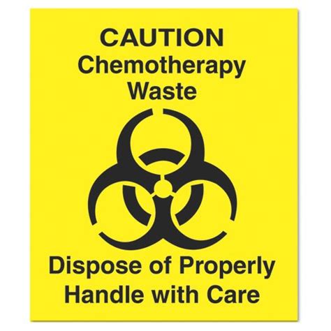 Yellow Chemotherapy Waste Decal 6x6 Cd 1