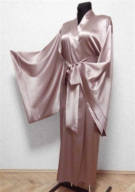 mulberry silk kimono robe pink silk robe long satin robe etsy silk robe long silk kimono