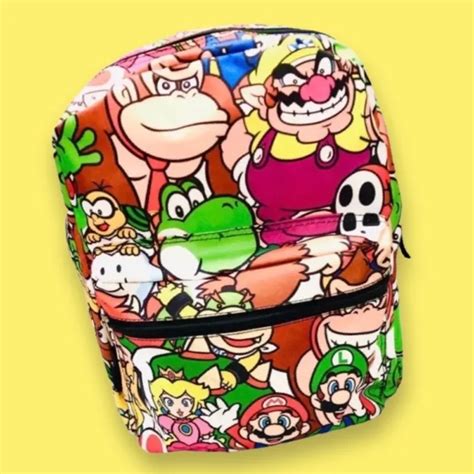 Nintendo Super Mario Bros Character Backpack Laptop School Bag Yoshi