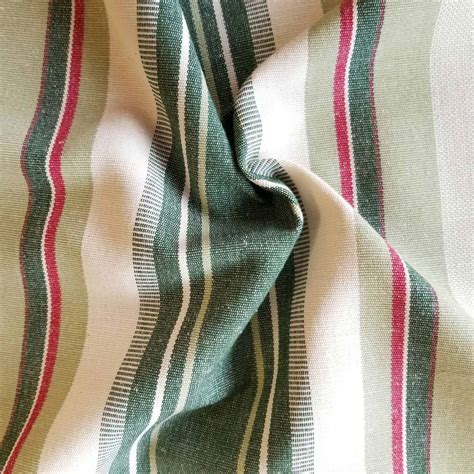 Striped Cotton Green Fabric Livingstone Textiles Furnishing Fabrics