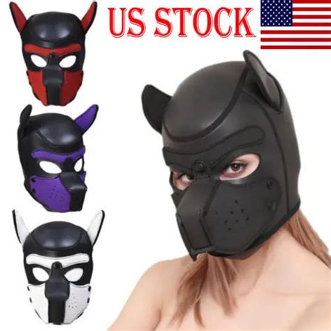 Soft Padded Rubber Neoprene Puppy Cosplay Role Play Dog Mask Full Head