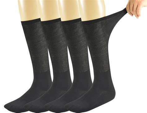 Yomandamor Mens Bamboo Diabetic Over The Calf Socks Pack Size