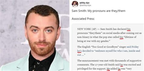 Sam Smith Pronoun Fans Criticise News Outlets For Misgendering Singer