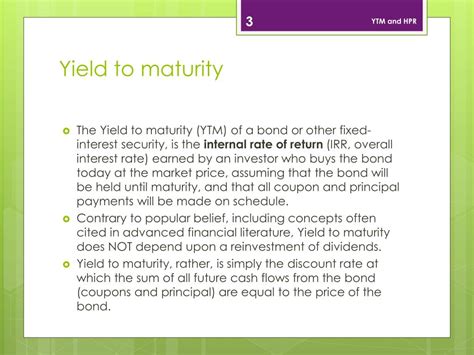 Ppt Yield To Maturity And Holding Period Return Powerpoint