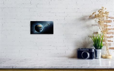 Earth And Moon Space View Poster By Johan Swanepoel