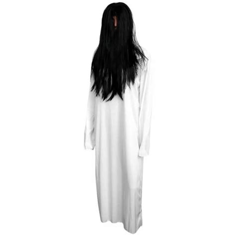 Scary Ghost Costume Exquisite Ghost Bride Dress Halloween Horror Cosplay Costume White Sadako