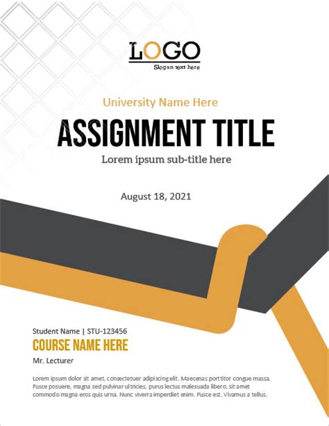 23 Free Assignment Cover Page Templates For Ms Word