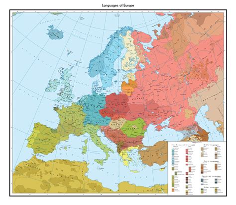 Large Detailed Linguistic Map Of Europe Europe Large