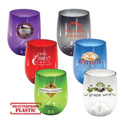 12 Oz Plastic Stemless Wine Glass Everythingbranded Usa