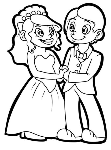 Wedding Couple Coloring Pages At Free Printable