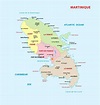 Administrative map of Martinique with cities and airports | Martinique ...
