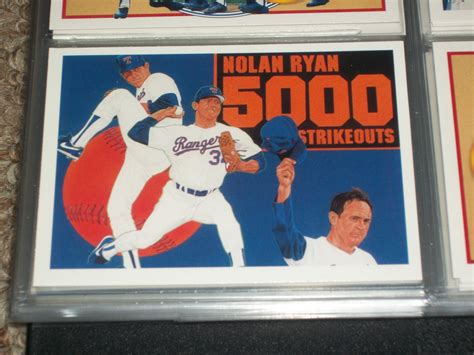 The 1990 topps baseball card set went to great lengths to pay tribute to nolan ryan's achievement of surpassing the 5,000 career strikeout mark. Nolan Ryan 1990 UD Baseball card- RARE 5000TH STRIKEOUT INSERT CARD